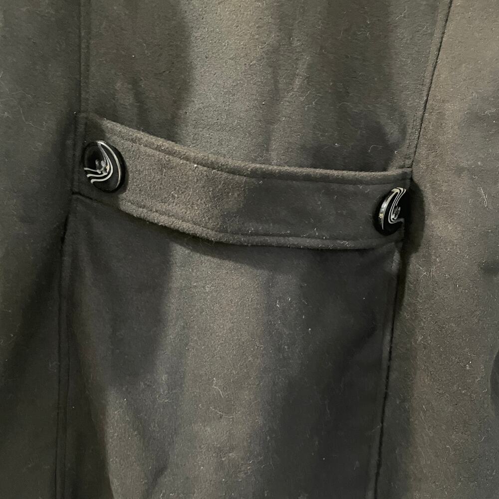 Larry Levine Double Breasted Pea Coat Black Size Large - Picture 6 of 8